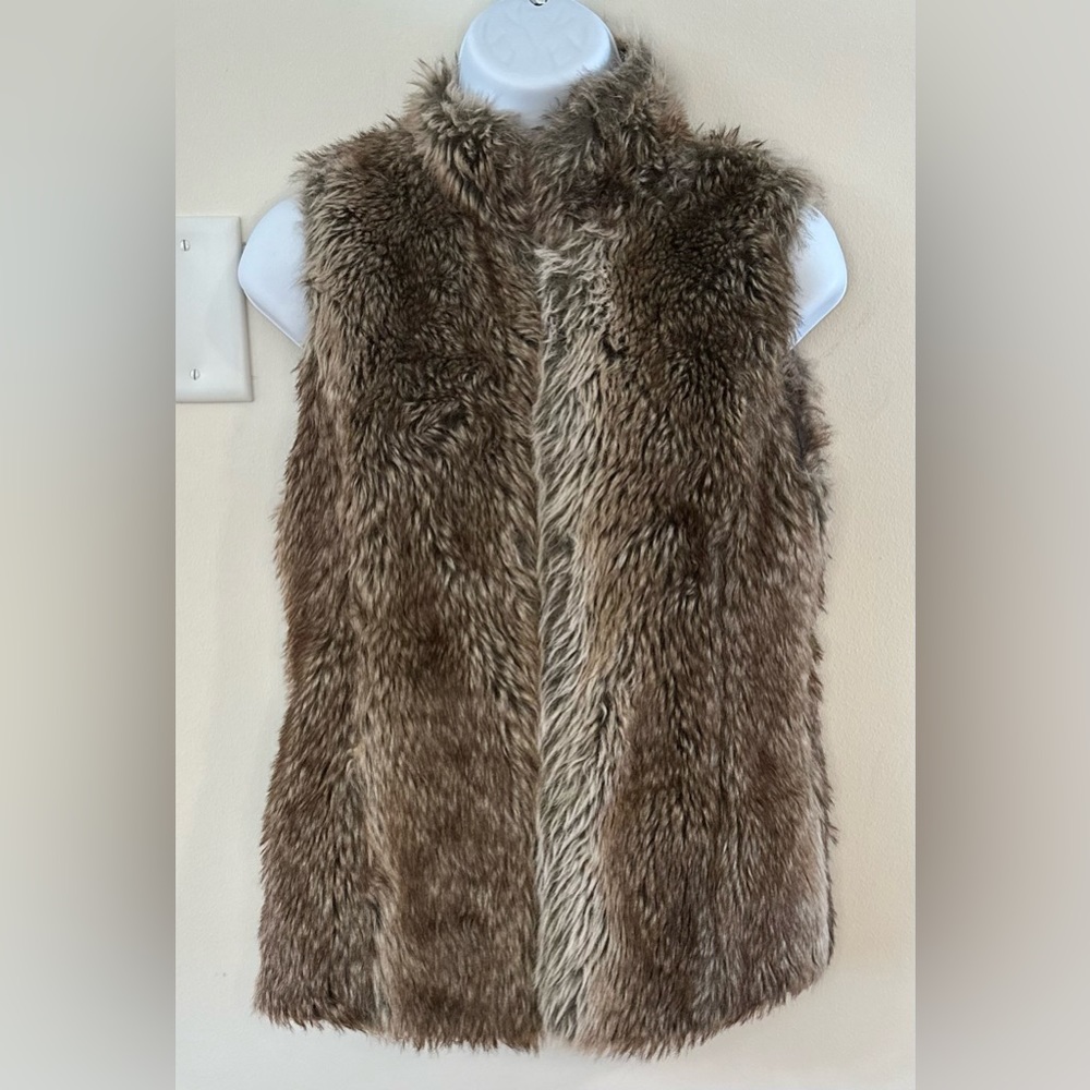 Vintage Havana Faux Fur Vest Size Small